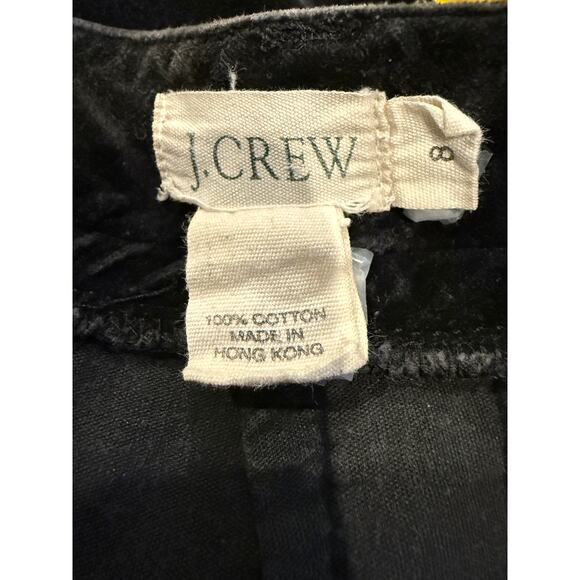 J. Crew Velvet Velour Straight Mini Skirt Belt Loops Pockets 8 Black #3276 - Picture 8 of 14